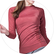 コンプレッションスポーツロングTシャツ／エンボスレッド - easyoga -